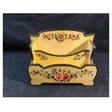 Vintage handcrafted wood desktop letter holder