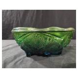 Vintage Jeannette Glass 7" Green Blue Ombre