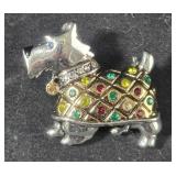Scottish Terrier Jeweled Brooch