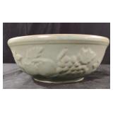 Vintage USA stoneware seafoam green serving bowl