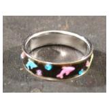 Stainless steel multi color dolphin ring size 10