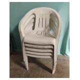 Outdoor plastic chairs. Set of 5.