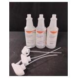 Set of 3 spray bottles with nozzles