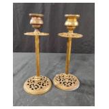 Brass candle stick holders. Set of 2