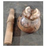 Vintage porcelain insulator with wood pin