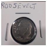1967 Roosevelt dime