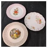 Vintage decorative floral plates
