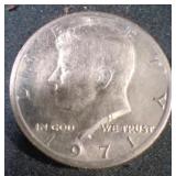1971 Kennedy half dollar