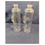 Vintage-style decorative glass bottles