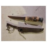 Vintage stag knife rusted