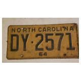 Vintage NC license plate