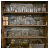 Assorted Kerr, ball, lamb glass jars, jelly jars,