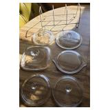 Glass lids and holder