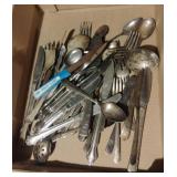 Silver plated and stainless steel flatware