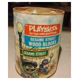 Vintage Playskool Sesame Street Wood Blocks