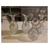 Vintage glass decanters cruets