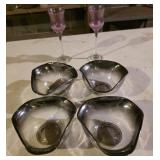 Queens Lusterware silver fade ombre triangular