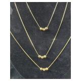 3 Fashion Necklaces - gold colored with gold