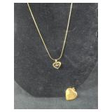 Gold colored "Mom" Necklace  and Heart Locket
