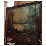 Vintage L. Bauer framed artwork 40 x 33