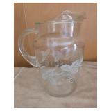 Vintage Bartlett Collins Etched Glass Pitcher