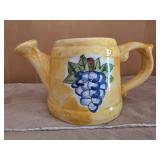 vintage hand-painted ceramic yellow watering can