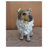 Collie dog statue 10" tall resin