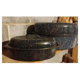 Enamel roasters granite ware with lids