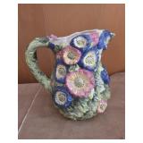 vintage World Bazaar ceramic pitcher featuring a