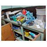 Contents of shelf and bottom cabinets