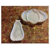 Vintage milk glass serving trays