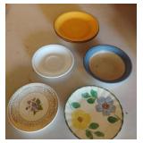 Vintage pottery, stoneware and ceramic plates and
