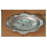 Hand crafted aluminum tray 12 1/2 x 8