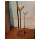 Handmade wood farmhouse chicken towel holder. 16"