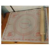 Tupperware mat and rolling pin