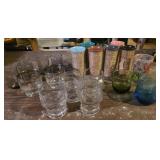 vintage Raffiaware tumblers and assorted