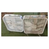 2 plastic box fans