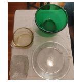 Glass bowls, trinket bowl and plate
