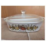 vintage Corning Ware casserole dish in the Spice