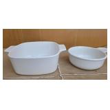 Vtg white corningware dishes
