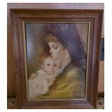 vintage framed lithograph print titled "Mother