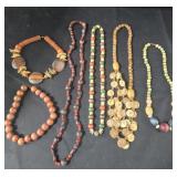Group of Wood Bead Necklaces