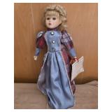 18" Tara vintage porcelain doll dressed in a