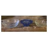 Vintage decorative glass bowls, cobalt blue, KIG