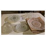 vintage Tiara Glass sandwich plate set, cups and