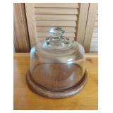 Dolphin handcrafted teak cheese server w/ dome