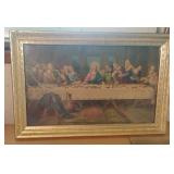 Vintage "The Last Supper" framed portrait 23 x 15