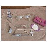 vintage 90s metal folding reading glasses