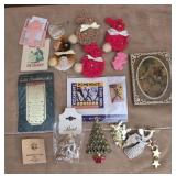 Gold plated bookmark, brooches, pins,