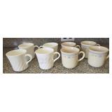 Corelle Enhancements White Swirl mugs, vintage